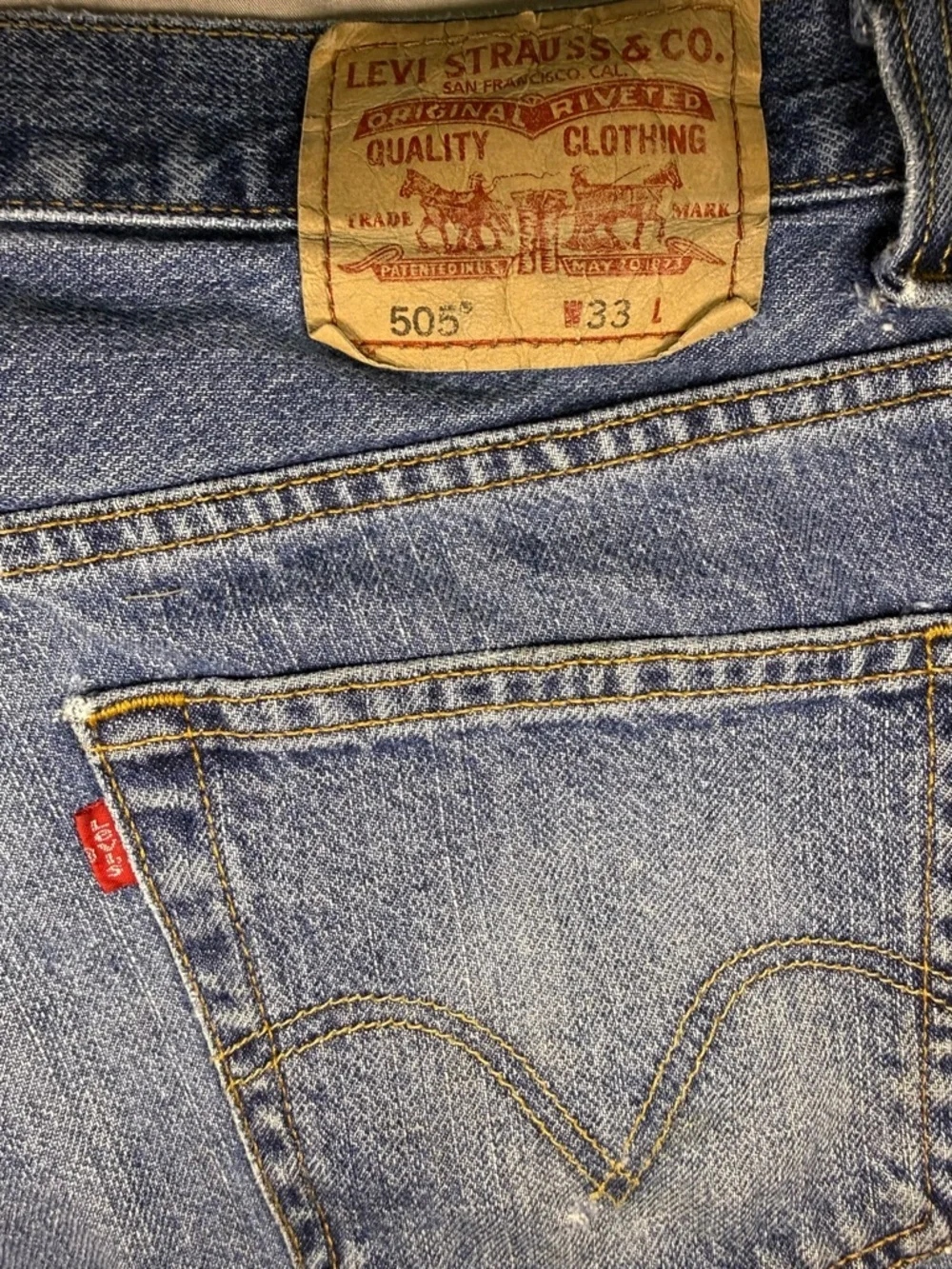 Levi’s 505 Denim 100% Cotton Jorts W33 American Summer 4th of July 9” Inseam